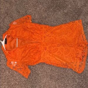 Lace orange romper